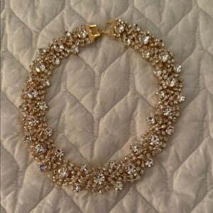 Elegant Gold and Silver Crystal Necklace